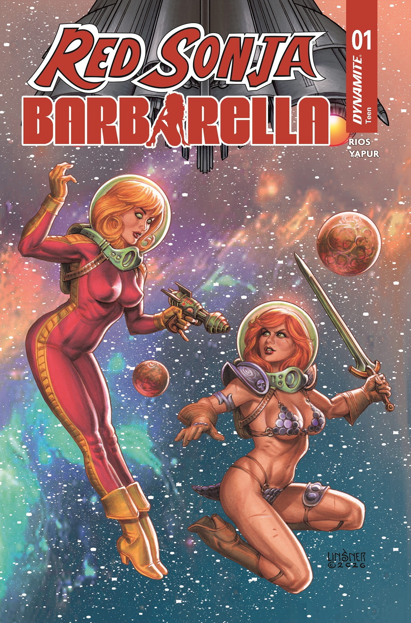 Red Sonja/Barbarella #1 - Cover by Joseph Michael Linsner